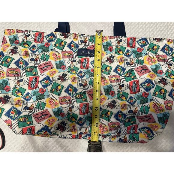 Vera Bradley Large Retired Tote Cuban stamp Mesh Expandable Inside Pocket - Picture 10 of 13